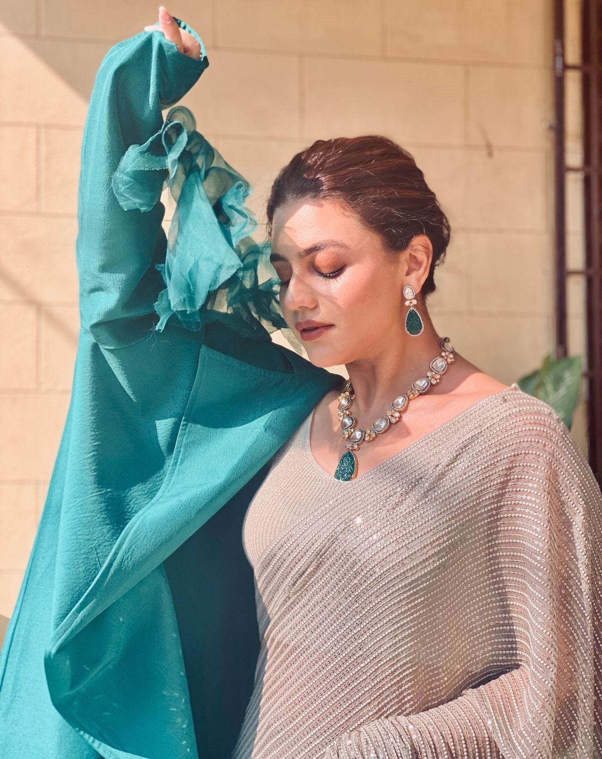 Pure Sheafoon Sequence Saree - Parniyaan-clothing