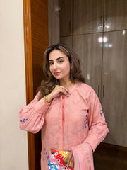 Peach Blush Broshia Kurta Set