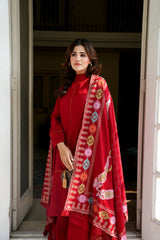 Crimson Red Pashmina