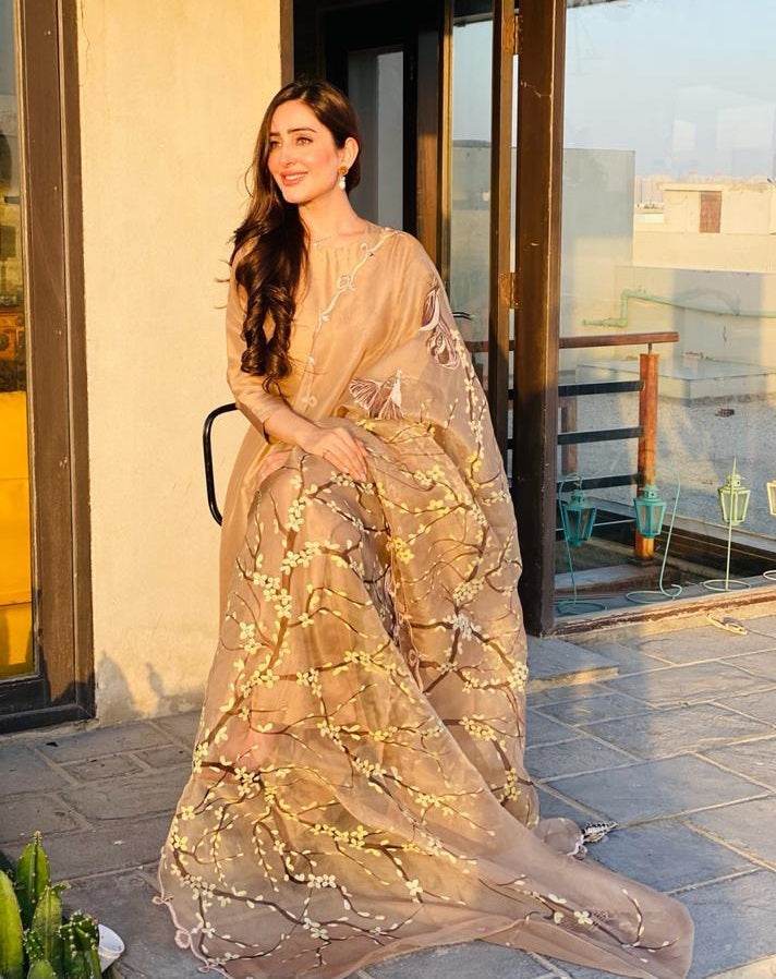 Sidra Niazi 1 Spring hand paint - Parniyaan-clothing