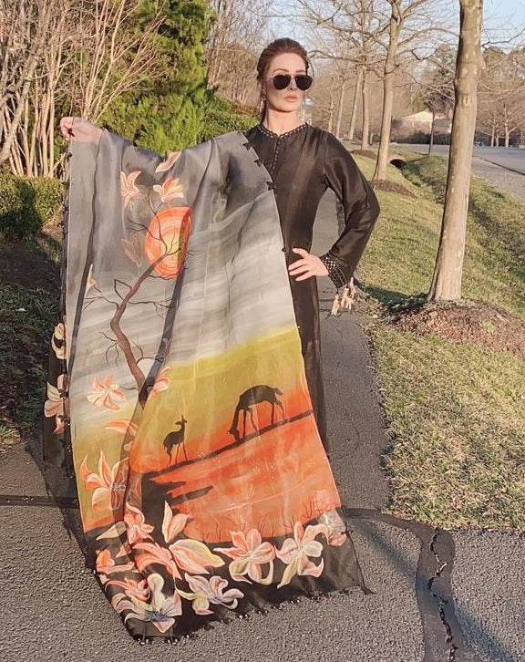 Reema Savana theme hand painted - Parniyaan-clothing