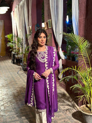 Purple Cotton Net - Parniyaan-clothing
