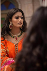 Orange Mehndi Dress - Parniyaan-clothing