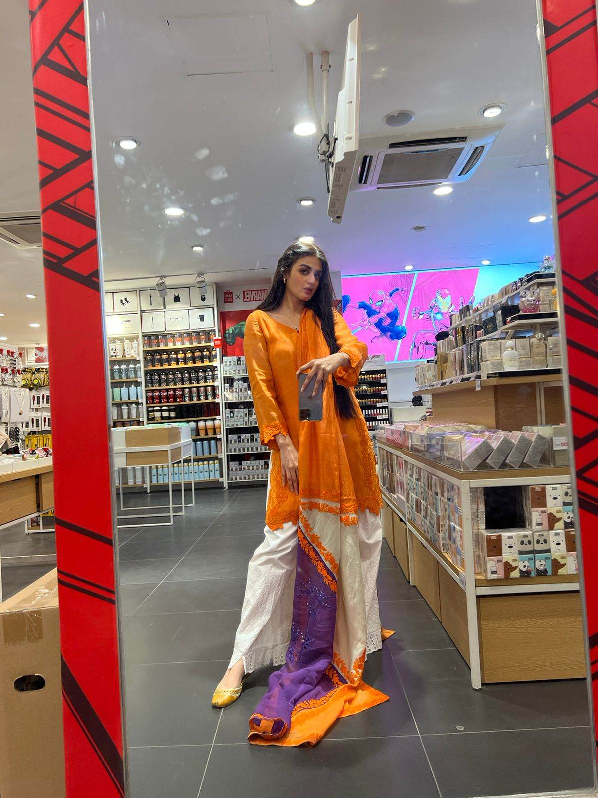 Orange Purple Chanderi Silk - Parniyaan-clothing