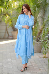Aqua Shantley Dress - Parniyaan-clothing