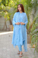 Aqua Shantley Dress - Parniyaan-clothing
