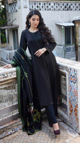 Jade Black - 3 PC - Parniyaan-clothing