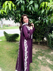 Royal Plum Khadi Loom Silk Set