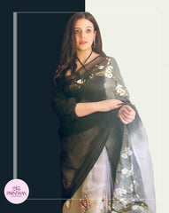 Zara Noor Abbas Black Sari