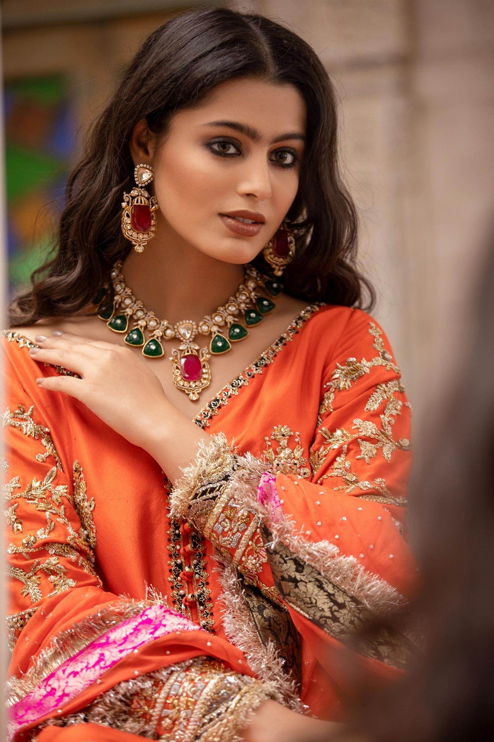 Orange Mehndi Dress – Parniyaan-clothing