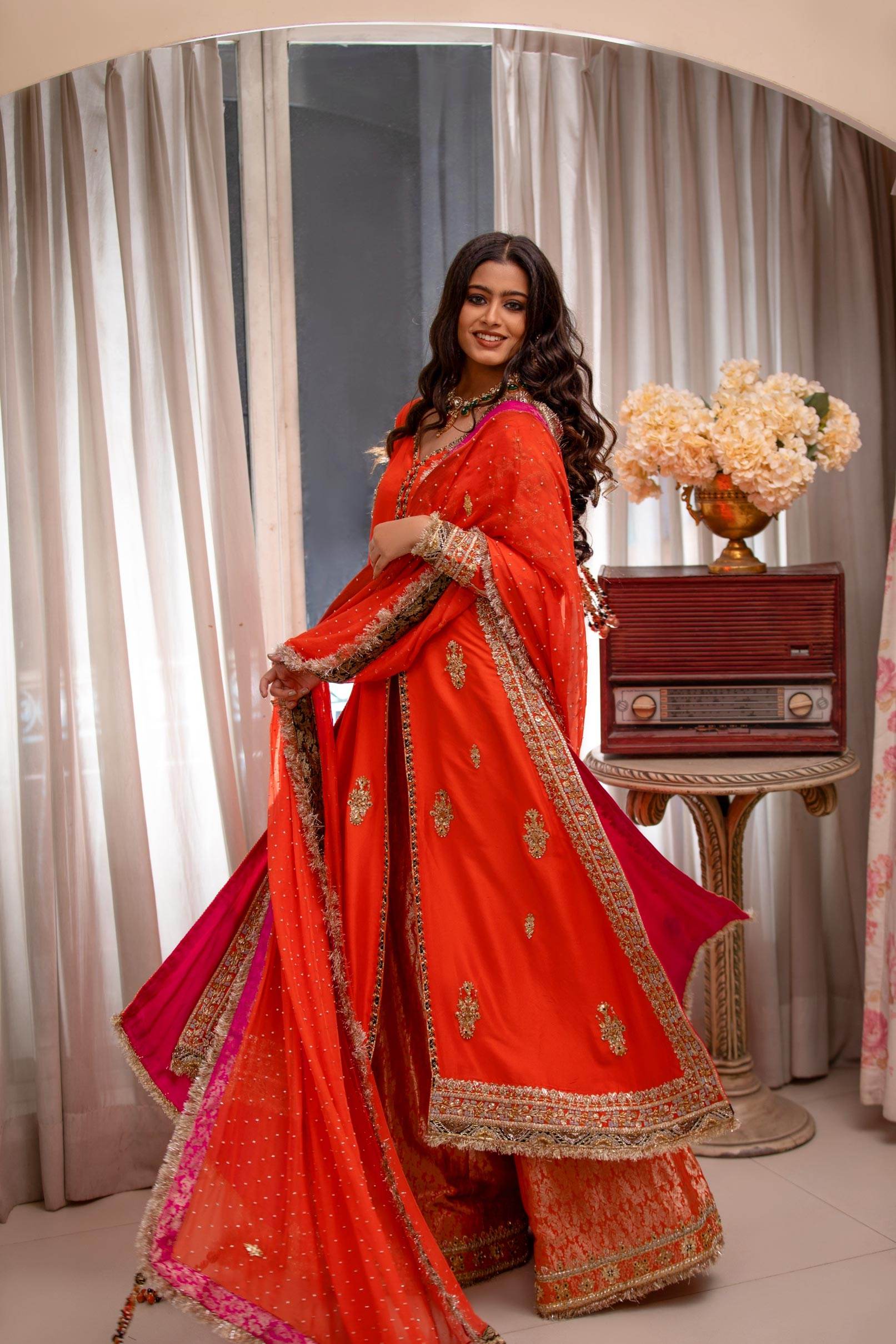 Orange Mehndi Dress – Parniyaan-clothing